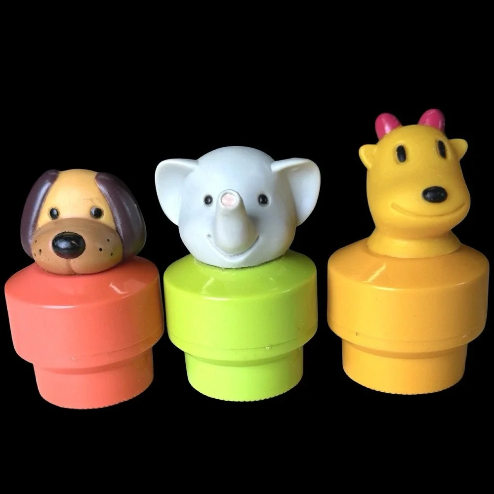 Vintage 1990s Fisher Price Chunky Little People Figures Lot of 3 Animals